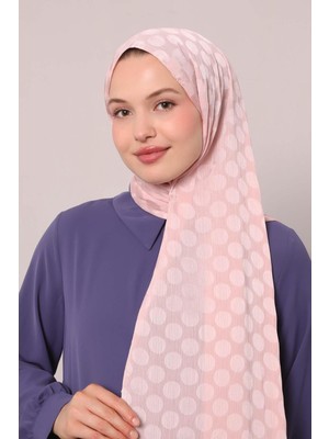 Pudra Benek Desenli Jakar Capri Şal