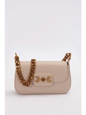 A.vizon Geniş Zincir Aksesuarlı Omuz Çantası