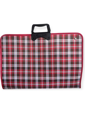 Polin Pro Art Profesyonel Çift Taraflı Resim Çantası 37X54CM Kırmızı Puantiyeli ve Ekoseli Desenli