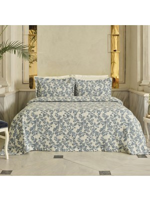 Karaca Home Alina Çift Kişilik Yatak Örtüsü Takımı Mavi