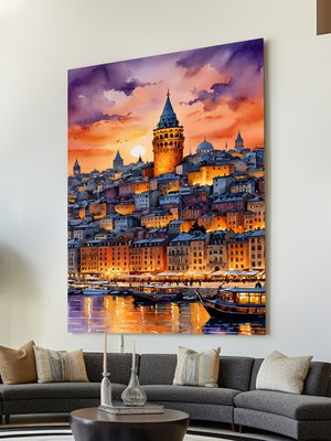 Galata Kulesi Manzarası Kanvas Tablo