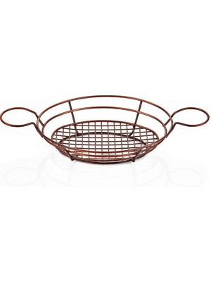 Altınbaşak Oval Sunum Sepeti 25*18 Bakır (A 007B 00)