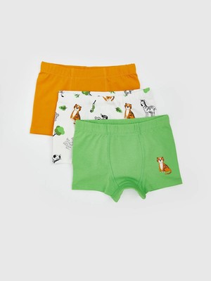 LC Waikiki Penye Erkek Çocuk Boxer 3'lü Normal Bel Renkli Dokuma Kumaş 3 - 4 Yaş Modeli
