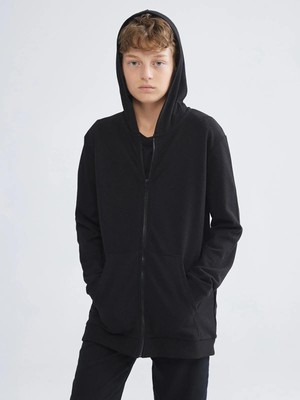 Kapüşonlu Erkek Çocuk Fermuarlı Sweatshirt  (W5)