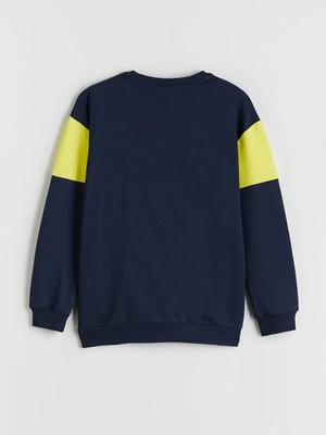 Bisiklet Yaka Fenerbahçe Baskılı Erkek Çocuk Sweatshirt  (W5)