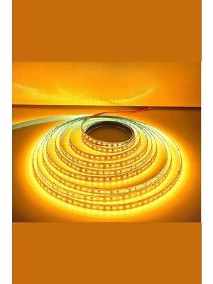 5 Volt 2835 Şerit LED 8 mm Sarı Amber 60 Ledli IP20 (5 Metre)