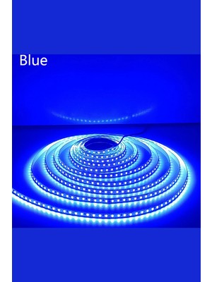 5 Volt 2835 Şerit LED 8 mm Mavi 60 Ledli IP20 (5 Metre)