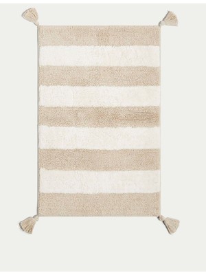 Marks & Spencer Saf Pamuklu Çizgili Desenli Banyo Paspası