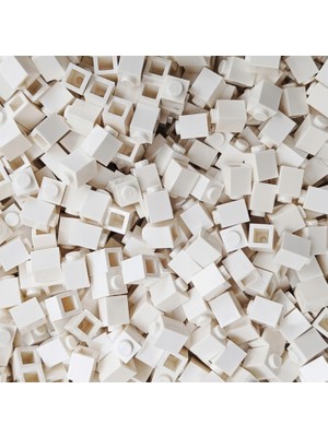 50 Adet 1x1 Beyaz Tuğla Duvar Parçası - 50 Piece 1x1 White Brick Parts