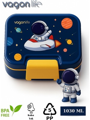 Vagonlife Yeni Nesil Çocuk Beslenme Kutusu Iki Katlı - Bölmeli Lunch Box - 1030 Ml. (Plastik Pp5 Malzeme)