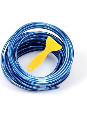 Mavi Trim Fitil Yeni Nesil Araç Içi Ip Şerit Balık Sırtı Nikelajlı 5 Metre