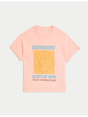 Marks & Spencer Pamuk Karışımlı Deniz Kabuğu Baskılı Tişört (2–8 Yaş)​