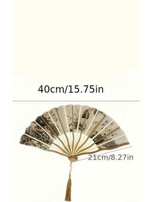 Tasarımlı Retro Bambu Katlanır Yelpaze - Japon Tarzı El Yelpazesi