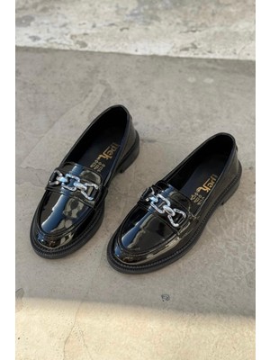 Kasto Rugan Siyah Kadın Loafer