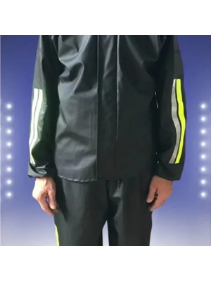 Unisex Tam Kalıp Otorcu Kurye Su Gecirmez Yağmurluk Takım  Siyah