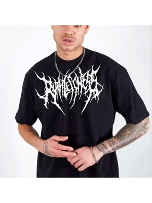 Unisex Bisiklet Yaka Baskılı Oversize Thirt  Iyah