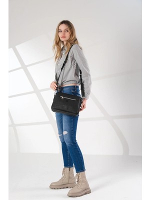 Just Polo Kadın 3 Bölmeli Ayarlanabilir Uzun Askılı Postacı ve Omuz Çantası