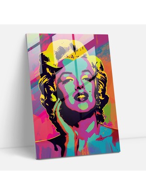Popcas Andy Warhol Cam Tablo Sanatı - Marilyn Monroe - Duvar Dekorasyonu Ev Dekorasyonu Cam Sanatı