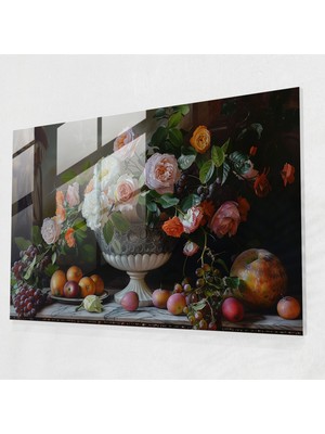 Popcas Klasik Modern Sanat - Kanvas Tablo Cam Tablo Natürmort Modern Sanat