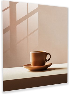 Popcas Sadelik Kahvesi - Minimalist Cam Tablo - Kahve Sadelik Ev Dekorasyonu Demlenmiş Kahve