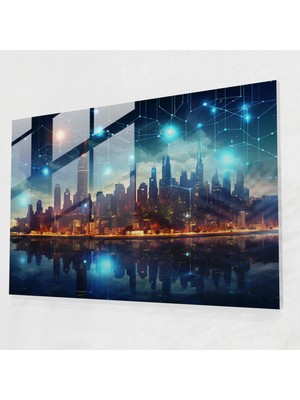 Popcas Blockchain Temalı Duvar Dekorasyonu - Modern Sanat Duvar Dekorasyonu Sohbet Başlatıcısı