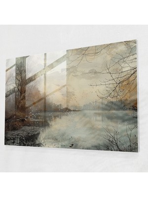 Popcas Klasik Cam Duvar Sanatı - Rönesans Manzarası - Modern Sanat Cam Tablo