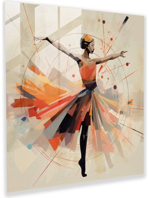 Popcas Soyut Balerin Cam Tablosu - Modern Illüstrasyon ve Sanat Eseri