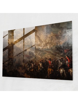 Popcas Barok Tarzı Resim Cam Tablosu - Ev Dekorasyonu Dramatik Kompozisyon