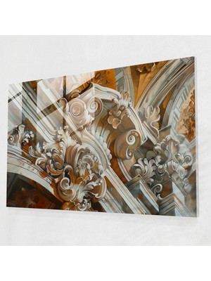 Popcas Barok Tarzı Resimli Cam Sanatı - Barok Cam Sanat Duvar Dekorasyonu