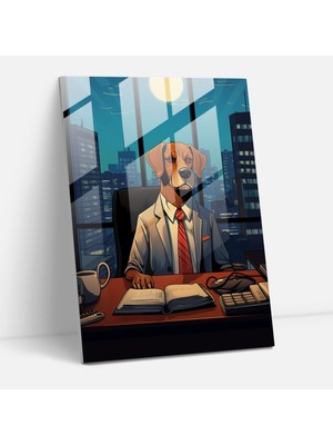 Popcas Hayvanlar Insan Gibi Giyinmiş Cam Tablo - Retro Çizgi Film Temalı Duvar Dekorasyonu