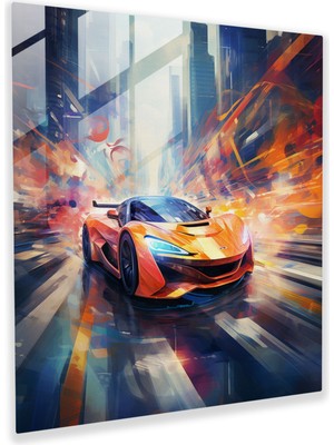 Popcas Bmw Soyut Cam Tablo - Ev Dekorasyonu Için Bmw Cam Sanat ve Cam Duvar Sanatı