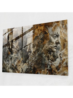 Popcas Barok Tarzı Resim Duvar Dekorasyonu - Cam Tablo Ev Dekorasyonu Modern Sanat