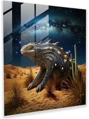 Popcas Yıldızlı Çöl Hayalleri Cam Tablo - Çöl Cam Duvar Sanatı Yıldızlı Çöl Hayalleri Cam Tablo Yıldızlı Gece Gökyüzü