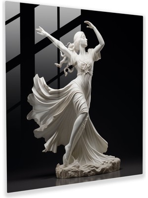 Popcas Klasik Balerin Cam Tablo - Estetik Cam Duvar Sanatı Güzellik