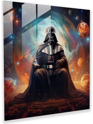 Popcas Kozmik Meditasyonlar Cam Tablo - Darth Vader - Star Wars Modern Sanat Cam Sanatı