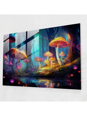 Popcas Dünya Modern Sanat - Dünya Renkli Ağaçlar Duvar Dekorasyonu