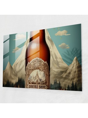 Popcas Bira Bardağı Duvar Sanatı: Vintage Reklam - Bira Bira Bardağı Duvar Sanatı Cam Sanatı Ev Dekorasyonu