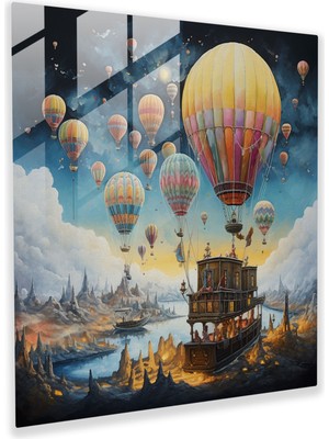 Popcas Rüya Gibi Karavan Cam Tablo - Karavan Karma Medya Sanatı Hayal Gücü Modern Sanat