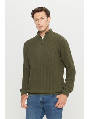 Altınyıldız Classics Pamuklu Standart Fit Normal Kesim Bato Yaka Jakarlı Triko Kazak