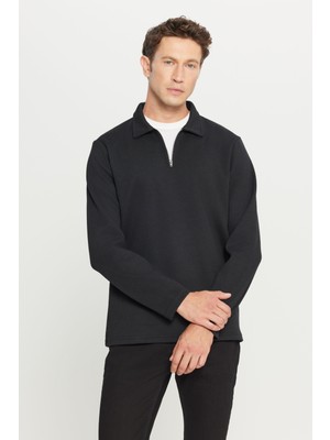 Altınyıldız Classics Pamuklu Standart Fit Normal Kesim Polo Yaka Sweatshirt
