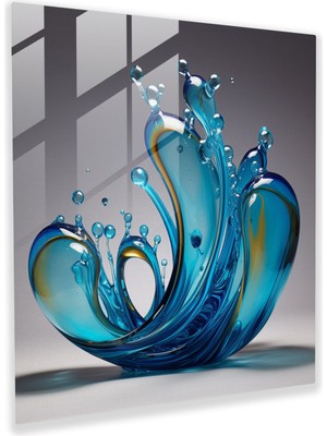 Popcas Banyo Cam Sanatı - Su Damlaları - Banyo Için Duvar Dekorasyonu Modern Sanat Cam Duvar Sanatı