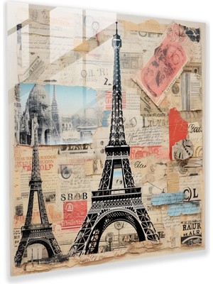 Popcas Büyüleyici Masalsı Eyfel Kulesi Cam Tablosu