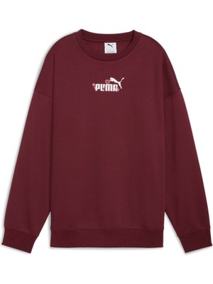 Puma ESS NATURE 2.0  Oversized Bordo Kadın Sweatshirt