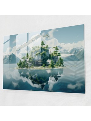 Popcas Blockchain Cam Tablo - Duvar Dekorasyonu Modern Sanat Cam Sanatı