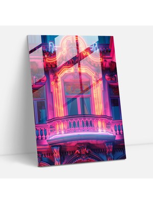 Popcas Neon Rönesans Cam Tablo - Klasizm ve Popart Modern Sanat Cam Tablo Klasizmi Pop Art ile Birleştirin
