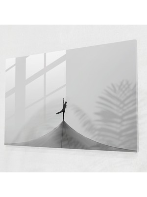 Popcas Denge Ipi Cam Tablo - Sirk Siyah ve Beyaz Fotoğraf Duvar Dekorasyonu