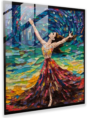 Popcas Renkli Baleci Cam Tablosu - Baleci Cam Sanatı Mozaik Modern Sanat
