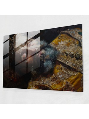 Popcas Barok Tarzı Resim Cam Tablosu - Barok Modern Sanat Ev Dekorasyonu Duvar Dekorasyonu