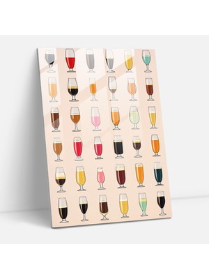 Popcas Bira Duvar Dekorasyonu - Bira Bira Kültürünün Çeşitliliği Cam Duvar Sanatı Ev Dekorasyonu