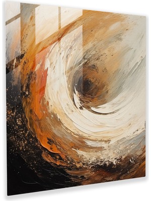 Popcas Kahve Desenli Soyut Cam Tablo - Ev Dekorasyonu Soyut Kahve Desenli Cam Tablo Soyut Ifadeci Sanat Eseri